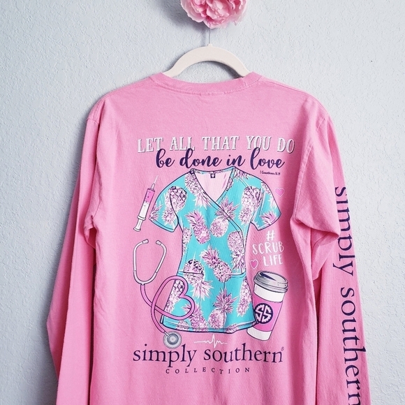 Simply Southern Pink 1 Corinthians 16:14 Nursing Long Sleeve Tee - Picture 3 of 7
